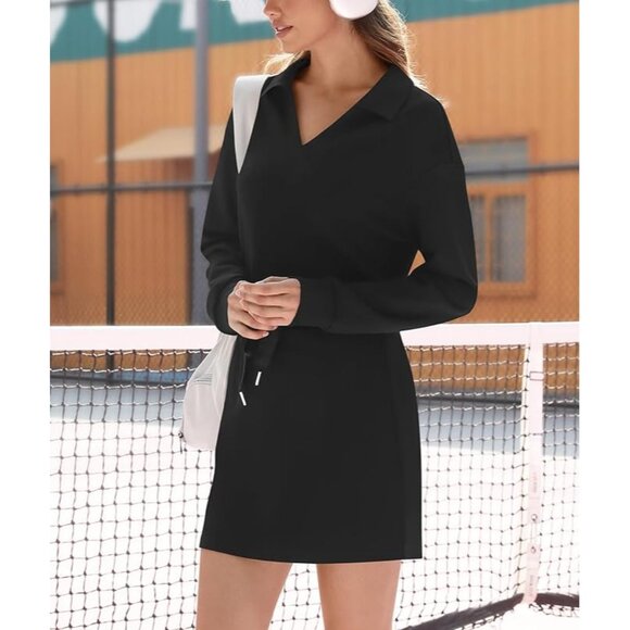 Casly Lamiit Two Piece Set Skort Jacket Tracksuit Matching Set Lounge Tennis Bla - Picture 5 of 12